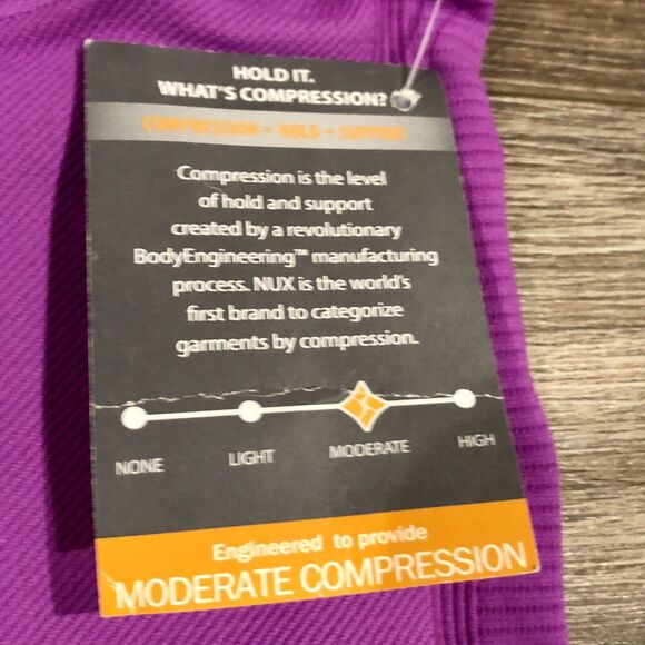 NUX Leggings Large Seamless Moderate Compression Purple High Waist NWT Crop - Picture 9 of 10